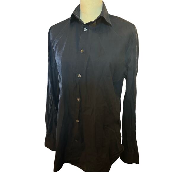 John Varvatos Navy Button Up Dress Shirt, Slim Fit, Size 15.5, 32/33 - Picture 1 of 6